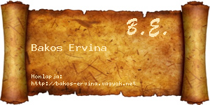 Bakos Ervina névjegykártya